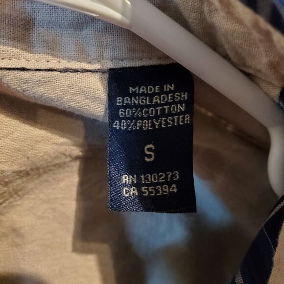 Wrangler Shirt Mens Small Wrinkle Resistant Button Plaid Blue White Top Western - Picture 8 of 9